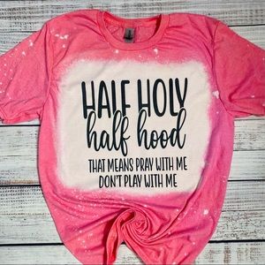 Half holy half hood sublimation T-shirt
